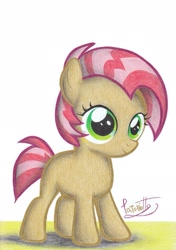 Size: 1639x2329 | Tagged: safe, artist:patoriotto, babs seed, earth pony, pony, female, filly, solo, traditional art