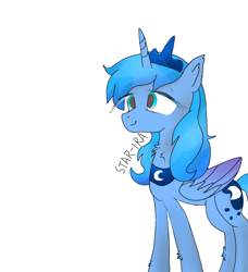 Size: 2627x2886 | Tagged: safe, artist:memengla, artist:star studded, derpibooru import, princess luna, alicorn, pony, female, mare, s1 luna, simple background, smiling, solo, white background