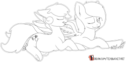 Size: 1822x899 | Tagged: safe, artist:teabucket, oc, oc only, oc:evening skies, oc:southern belle, earth pony, pegasus, pony, belly, black and white, female, giant pony, grayscale, grooming, macro, mare, monochrome, patreon, patreon logo, preening, pregnant, simple background, transparent background