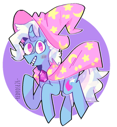 Size: 800x874 | Tagged: safe, artist:redrose26, derpibooru import, trixie, pony, unicorn, blushing, curved horn, female, grin, horn, mare, outline, smiling, solo