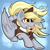 Size: 2235x2237 | Tagged: safe, artist:gleamydreams, derpibooru import, derpy hooves, pegasus, pony, blonde, clothes, cute, derpabetes, female, hat, letter, mail, mailmare, mare, mouth hold, solo, super smash bros., wings