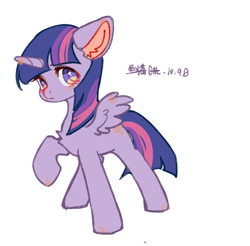 Size: 1464x1440 | Tagged: safe, artist:小huhu狸君呀, derpibooru import, twilight sparkle, twilight sparkle (alicorn), alicorn, pony, chest fluff, colored pupils, cute, ear fluff, female, looking at you, mare, simple background, solo, twiabetes, white background