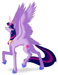 Size: 1481x1926 | Tagged: safe, artist:spirit-1, derpibooru import, twilight sparkle, twilight sparkle (alicorn), alicorn, pony, simple background, solo, tail feathers, transparent background