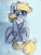 Size: 432x576 | Tagged: safe, artist:minty joy, derpibooru import, derpy hooves, pegasus, pony, :3, bed, chest fluff, colored sketch, cute, derpabetes, ear fluff, female, fluffy, letter, looking at you, love, love letter, mare, mouth hold, sketch, smiling, smiling at you, solo, traditional art