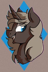 Size: 1320x1965 | Tagged: safe, artist:modularpon, derpibooru import, oc, oc only, oc:parch well, pony, unicorn, bust, solo