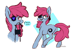 Size: 1200x841 | Tagged: safe, artist:spetu, derpibooru import, oc, oc only, oc:8-ball, earth pony, pony, eyepatch, female, mare