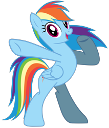 Size: 6268x7374 | Tagged: artist needed, source needed, safe, derpibooru import, part of a set, rainbow dash, pegasus, pony, bipedal, female, looking at you, mare, simple background, smiling, solo, transparent background, vector