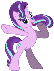 Size: 5905x7750 | Tagged: artist needed, source needed, safe, derpibooru import, part of a set, starlight glimmer, pony, bipedal, female, looking at you, mare, simple background, smiling, solo, transparent background, vector