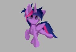 Size: 5787x3996 | Tagged: safe, artist:groomlake, derpibooru import, twilight sparkle, twilight sparkle (alicorn), alicorn, pony, colored, messy mane, simple background, solo, wings