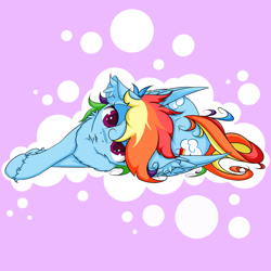 Size: 2500x2500 | Tagged: safe, artist:rurihal, derpibooru import, rainbow dash, pegasus, pony, both cutie marks, chest fluff, cute, dashabetes, ear fluff, looking at you, solo