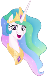 Size: 4500x7262 | Tagged: safe, artist:negatif22, derpibooru import, princess celestia, alicorn, pony, bust, female, meme, open mouth, portrait, simple background, smiling, solo, transparent background, trollface, vector