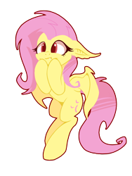 Size: 750x1000 | Tagged: safe, artist:l8lhh8086, fluttershy, bat pony, pony, cute, fangs, female, floppy ears, flutterbat, hoof on cheek, mare, race swap, red eyes, shyabates, shyabetes, simple background, solo, spread wings, transparent background, wings