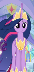 Size: 452x939 | Tagged: safe, derpibooru import, screencap, princess twilight 2.0, twilight sparkle, twilight sparkle (alicorn), alicorn, the last problem, cropped, crown, cute, ethereal mane, jewelry, older, older twilight, peytral, regalia, smiling, solo, twiabetes