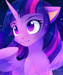 Size: 1000x1200 | Tagged: safe, artist:lostdreamm, derpibooru import, twilight sparkle, twilight sparkle (alicorn), alicorn, pony, female, mare, night, solo