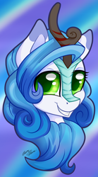 Size: 2223x4010 | Tagged: safe, artist:gleamydreams, derpibooru import, oc, oc only, oc:gleamy, kirin, pony, female, green eyes, looking at you, mare, smiling, smiling at you, solo, species swap