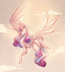 Size: 1280x1421 | Tagged: safe, artist:iheyyasyfox, derpibooru import, princess flurry heart, pony, female, flying, mare, older, solo