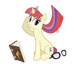 Size: 856x773 | Tagged: safe, derpibooru import, edit, editor:proto29, moondancer, pony, unicorn, book, female, glasses, glasses off, mare, simple background, sitting, white background