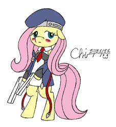 Size: 820x902 | Tagged: safe, artist:nekocrispy, fluttershy, pegasus, pony, blazblue, female, mare, noel vermillion