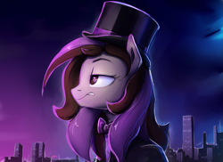 Size: 1731x1260 | Tagged: safe, artist:thebowtieone, derpibooru import, oc, oc:bowtie, anthro, female, hat, mare, solo, top hat