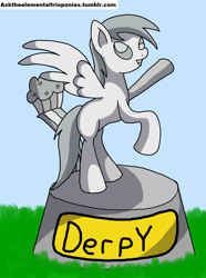 Size: 2600x3500 | Tagged: safe, artist:novaspark, derpy hooves, pegasus, pony, 30 minute art challenge, female, mare, muffin, statue