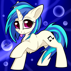 Size: 3120x3121 | Tagged: safe, artist:gleamydreams, derpibooru import, dj pon-3, vinyl scratch, pony, unicorn, cute, female, looking at you, mare, missing accessory, solo, tongue out, vinylbetes