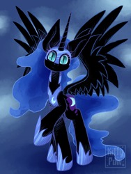 Size: 1800x2400 | Tagged: safe, artist:sunnypaw121, derpibooru import, nightmare moon, alicorn, cute, moonabetes, nicemare moon, signature, smiling, solo