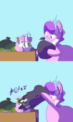 Size: 784x1302 | Tagged: safe, artist:secretgoombaman12345, diamond tiara, sweetie belle, ask chubby diamond, ask, fat, meanie belle, modular, tumblr