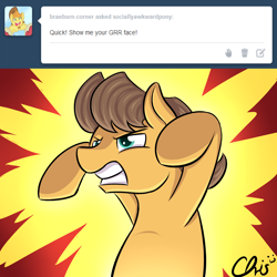 Size: 2000x2000 | Tagged: safe, artist:nekocrispy, caramel, caramel is awesome, socially awkward pony, solo, tumblr