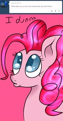 Size: 998x1920 | Tagged: safe, artist:novaspark, pinkie pie, earth pony, pony, ask, solo, tumblr