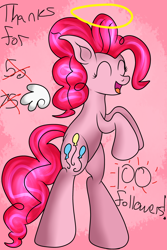 Size: 2546x3820 | Tagged: safe, artist:novaspark, pinkie pie, pony, ask, bipedal, innocent pinkie, solo, tumblr