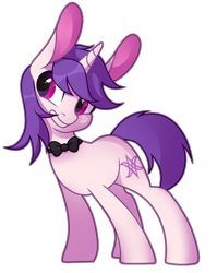 Size: 1332x1676 | Tagged: safe, artist:unichan, derpibooru import, oc, oc only, oc:lapush buns, pony, unicorn, base used, bunny ears, simple background, solo, transparent background, ych result