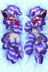 Size: 2333x3500 | Tagged: safe, artist:airiniblock, derpibooru import, oc, oc only, oc:cinnabyte, earth pony, pony, body pillow, body pillow design, clothes, commission, rcf community, socks, solo, striped socks