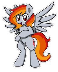 Size: 2048x2560 | Tagged: safe, artist:sugar morning, oc, oc only, oc:tridashie, pegasus, pony, bipedal, chest fluff, commission, female, looking at you, mare, simple background, solo, standing, transparent background