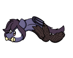 Size: 1200x960 | Tagged: safe, artist:sugar morning, oc, oc only, oc:nyn indigo, bat pony, original species, timber pony, timber wolf, animated, bat pony oc, bone, cute, do the worm, dumb running ponies, simple background, solo, species swap, transparent background, wiggle, wiggling, ych result