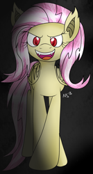 Size: 1500x2800 | Tagged: safe, artist:novaspark, fluttershy, bat pony, pony, bats!, flutterbat, race swap, solo