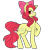 Size: 2500x2500 | Tagged: safe, artist:bublebee123, artist:icey-wicey-1517, color edit, derpibooru import, edit, apple bloom, earth pony, pony, collaboration, alternate hairstyle, alternate universe, apple bloom's bow, bow, colored, female, grin, hair bow, mare, older, older apple bloom, raised hoof, simple background, smiling, smug, solo, swapped cutie marks, transparent background