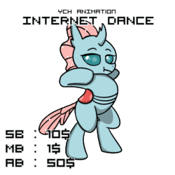 Size: 1000x1000 | Tagged: safe, artist:sugar morning, ocellus, changedling, changeling, animated, bipedal, commission, cute, dancing, diaocelles, female, perfect loop, pumping, simple background, solo, text, transparent background, your character here