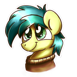 Size: 2048x2048 | Tagged: safe, artist:sugar morning, sandbar, earth pony, pony, bust, clothes, cute, male, portrait, sandabetes, simple background, solo, stallion, sweater, transparent background