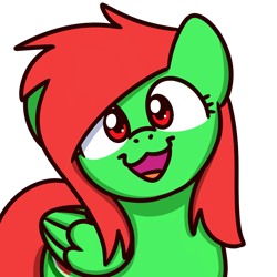 Size: 1000x1000 | Tagged: safe, artist:sugar morning, oc, oc only, oc:watermelon frenzy, pegasus, pony, commission, cute, male, smiling, sugar morning's smiling ponies, ych result, your character here