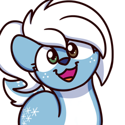 Size: 1000x1000 | Tagged: safe, artist:sugar morning, oc, oc:icicle crash, deer, deer pony, original species, brown eye, cute, deer oc, doe, female, green eye, heterochromia, ice deer, looking at you, ponytail, simple background, smiling, smiling at you, sugar morning's smiling ponies, transparent background, ych result