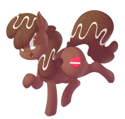 Size: 929x886 | Tagged: safe, artist:secretgoombaman12345, food pony, original species, ask chubby diamond, chocolate, solo