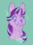 Size: 264x359 | Tagged: safe, artist:beyhr, artist:dogthriftstore, derpibooru import, starlight glimmer, pony, unicorn, bust, cheek fluff, curved horn, cute, ear fluff, female, glimmerbetes, green background, horn, mare, neck fluff, simple background, smiling, solo, sparkles