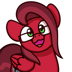 Size: 1000x1000 | Tagged: safe, artist:sugar morning, oc, oc:dawn, oc:dawnblader, pegasus, pony, cat face, cat smile, cute, female, glasses, looking at you, mare, open mouth, simple background, smiling, solo, sugar morning's smiling ponies, transparent background