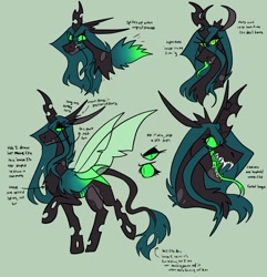 Size: 1603x1665 | Tagged: safe, artist:rockin_candies, derpibooru import, queen chrysalis, changeling, changeling queen, pony, fangs, female, forked tongue, redesign, solo