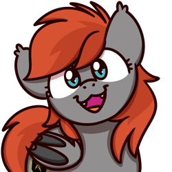 Size: 1000x1000 | Tagged: safe, artist:sugar morning, oc, oc:grem, bat pony, pony, bat pony oc, cat face, cat smile, cute, fangs, female, looking at you, open mouth, simple background, solo, sugar morning's smiling ponies, transparent background