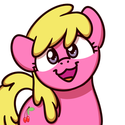 Size: 1000x1000 | Tagged: safe, artist:sugar morning, cherry berry, earth pony, pony, female, simple background, solo, sugar morning's smiling ponies, transparent background