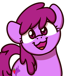 Size: 1000x1000 | Tagged: safe, artist:sugar morning, part of a set, berry punch, berryshine, pony, :3, berrybetes, cute, open mouth, simple background, solo, sugar morning's smiling ponies, transparent background