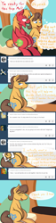 Size: 1280x5120 | Tagged: safe, artist:nekocrispy, big macintosh, caramel, earth pony, pony, ask, bisexual, caralight, caramac, gay, male, shipping, sitting, socially awkward pony, speech bubble, stallion, straight, thought bubble, train, tumblr