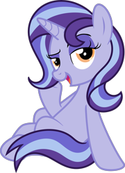 Size: 4241x5906 | Tagged: safe, artist:digimonlover101, derpibooru import, edit, oc, oc:starlet, pony, unicorn, road to friendship, female, lidded eyes, mare, next generation, offspring, open mouth, parent:hoo'far, parent:trixie, raised eyebrow, simple background, smiling, solo, transparent background