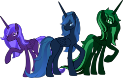 Size: 8816x5592 | Tagged: safe, artist:vector-brony, derpibooru import, oc, oc only, alicorn, fallout equestria, absurd resolution, alicorn oc, artificial alicorn, blue alicorn (fo:e), green alicorn (fo:e), horn, purple alicorn (fo:e), simple background, transparent background, vector, wings